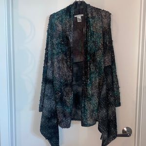 Alberto makali burnout cardigan size medium green gray